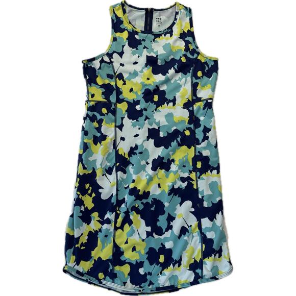 TITLE NINE Stretch Buttah Pieced Racerback Athletic Dress Women's Sz M Aqua Sea - Picture 2 of 15